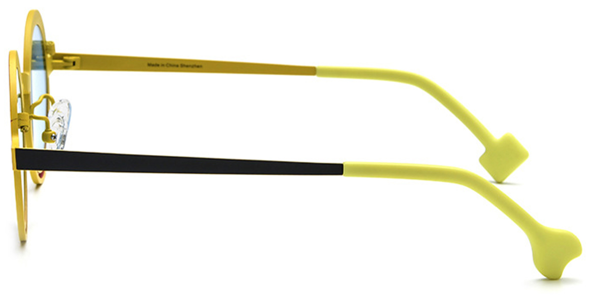 Titanium Round Sunglasses pattern-pink+blue_polarized