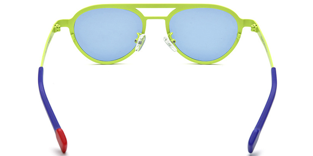 Titanium Aviator Sunglasses pattern-green+blue_polarized