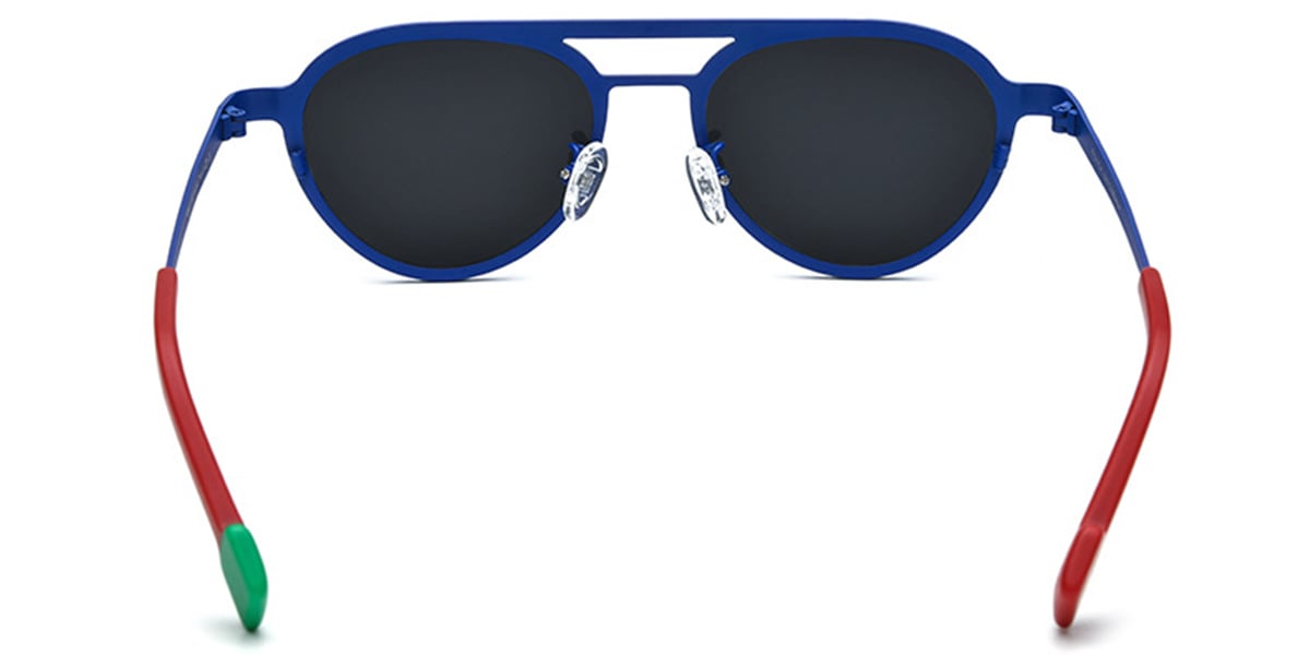 Titanium Aviator Sunglasses pattern-blue+dark_grey_polarized