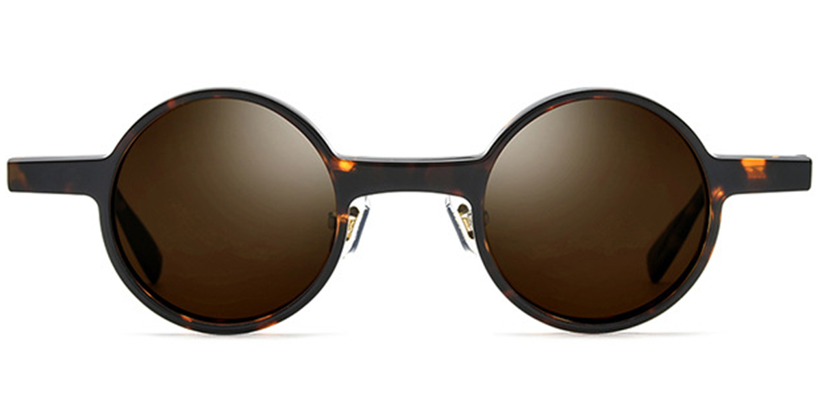 Acetate Round Sunglasses tortoiseshell+amber_polarized