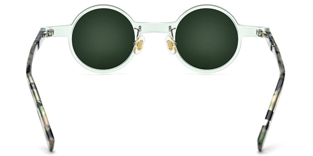 Acetate Round Sunglasses light_green+dark_green_polarized