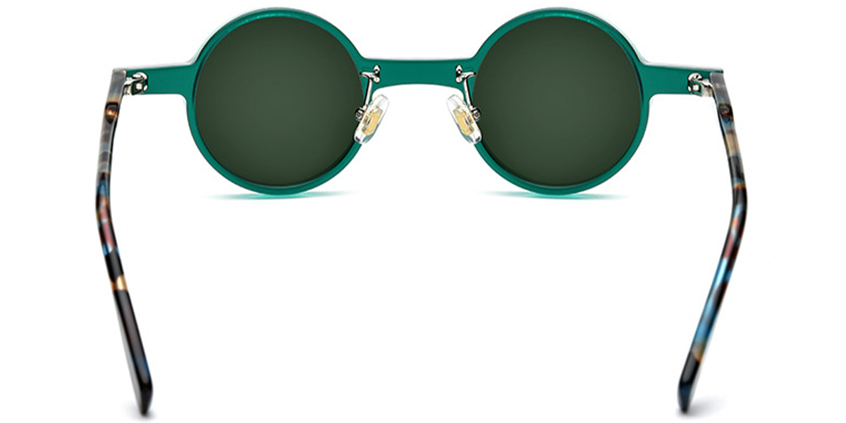 Acetate Round Sunglasses translucent-green+dark_green_polarized