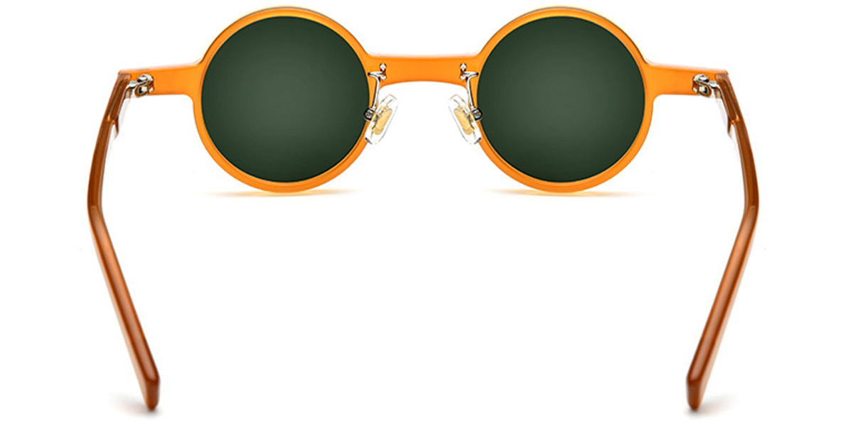 Acetate Round Sunglasses orange+dark_green_polarized