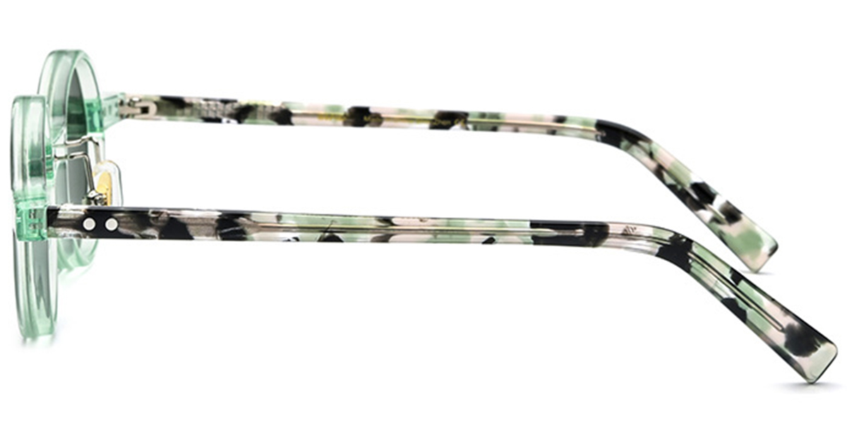 Acetate Round Sunglasses light_green+dark_green_polarized