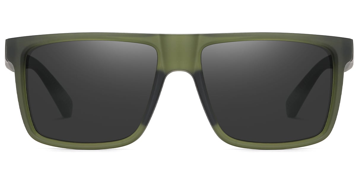 Acetate Square Sunglasses translucent-green+dark_grey_polarized