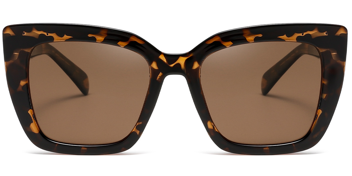 Acetate Square Sunglasses tortoiseshell+amber_polarized