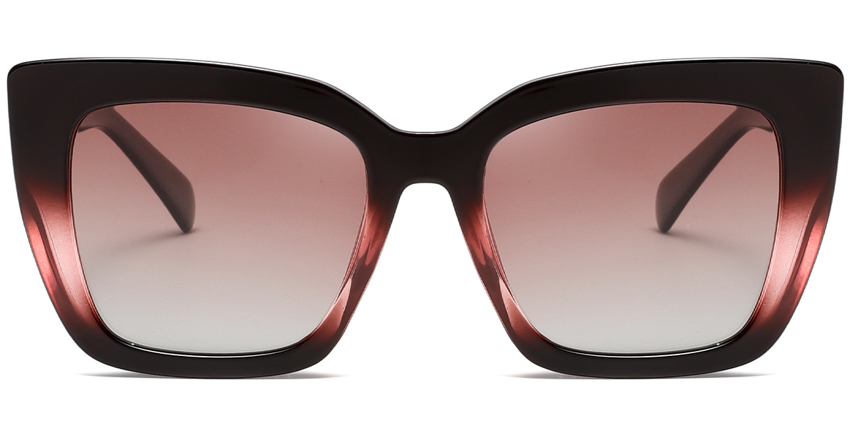 Acetate Square Sunglasses gradient_red+gradient_pink_polarized