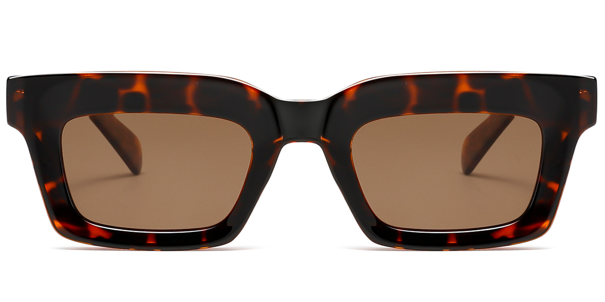 Acetate Rectangle Sunglasses tortoiseshell+amber_polarized