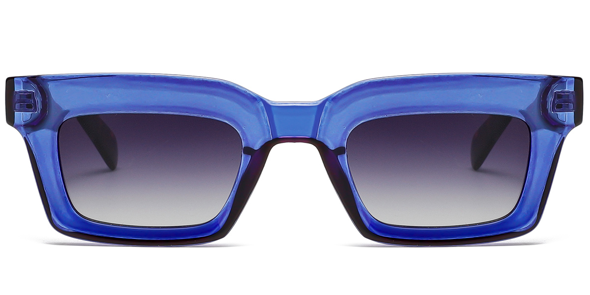 Acetate Rectangle Sunglasses translucent-blue+gradient_grey_polarized