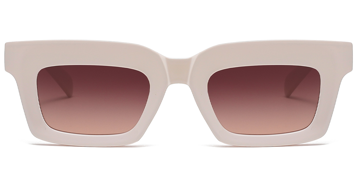 Acetate Rectangle Sunglasses beige+gradient_amber_polarized