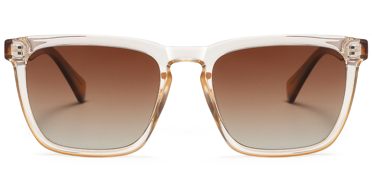 Acetate Square Sunglasses translucent-brown+gradient_amber_polarized