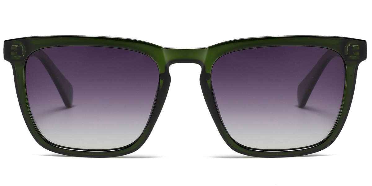 Acetate Square Sunglasses translucent-green+gradient_grey_polarized