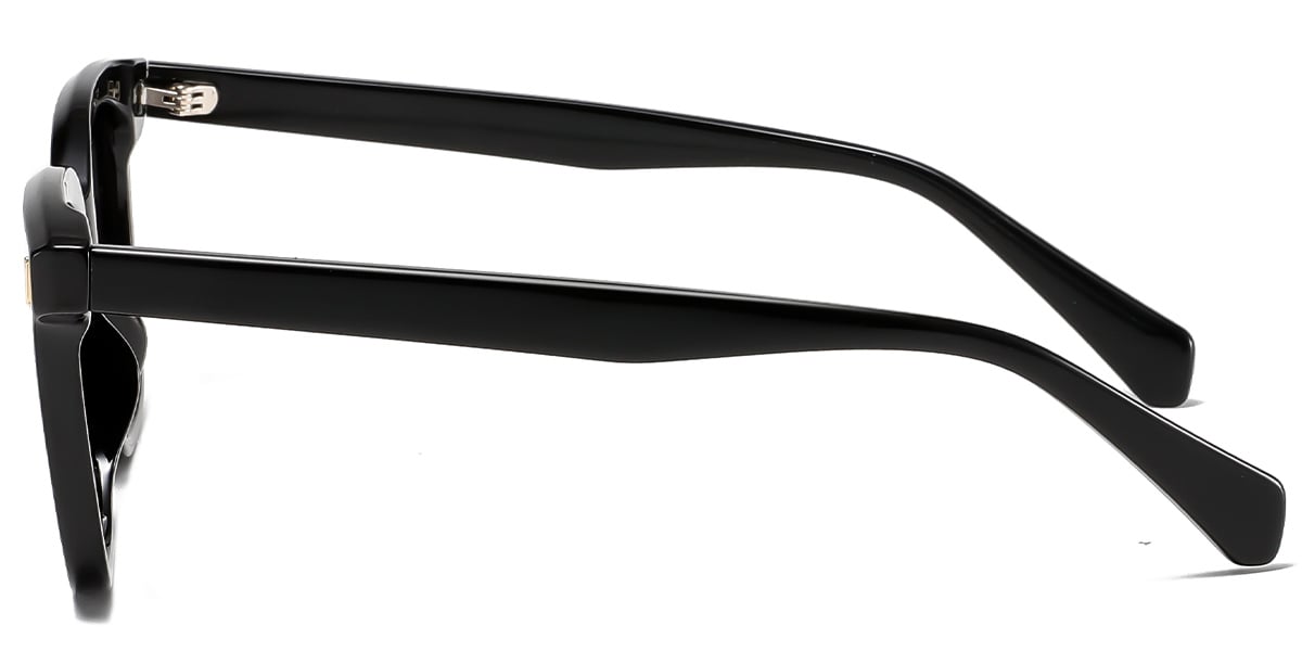 Acetate Square Sunglasses black+dark_grey_polarized