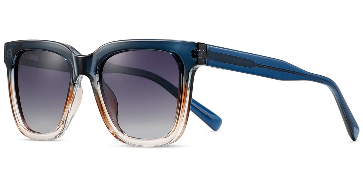 Acetate Square Sunglasses gradient_blue+gradient_grey_polarized