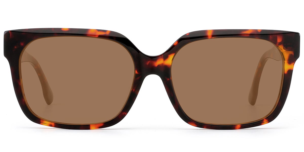 Acetate Square Sunglasses tortoiseshell+amber_polarized