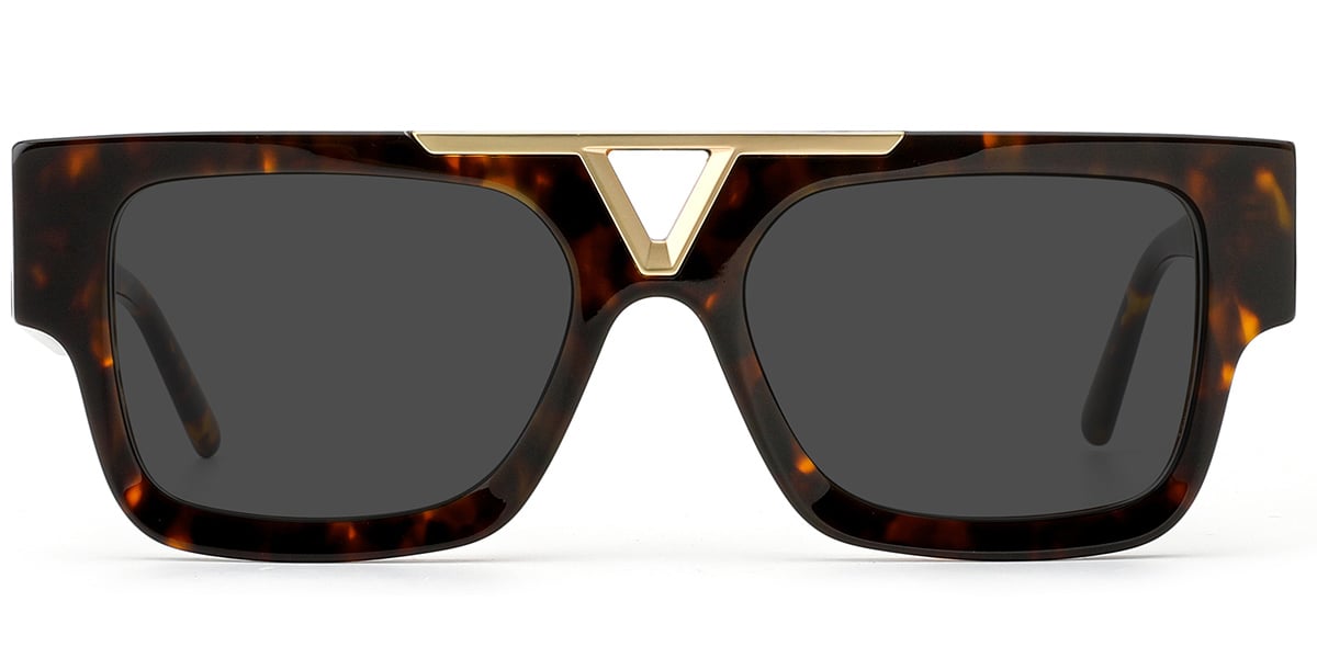 Acetate Aviator Sunglasses tortoiseshell+dark_grey_polarized