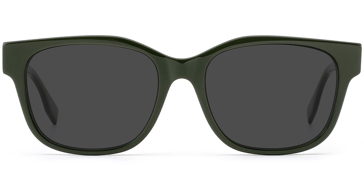 Acetate Square Sunglasses green+dark_grey_polarized