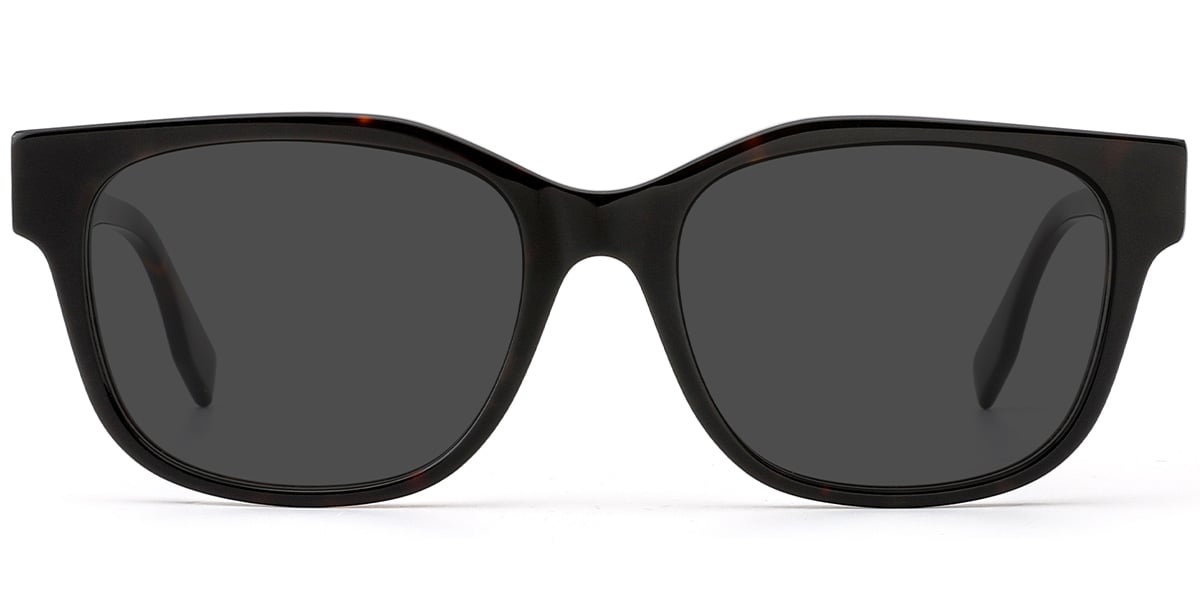 Acetate Square Sunglasses tortoiseshell+dark_grey_polarized