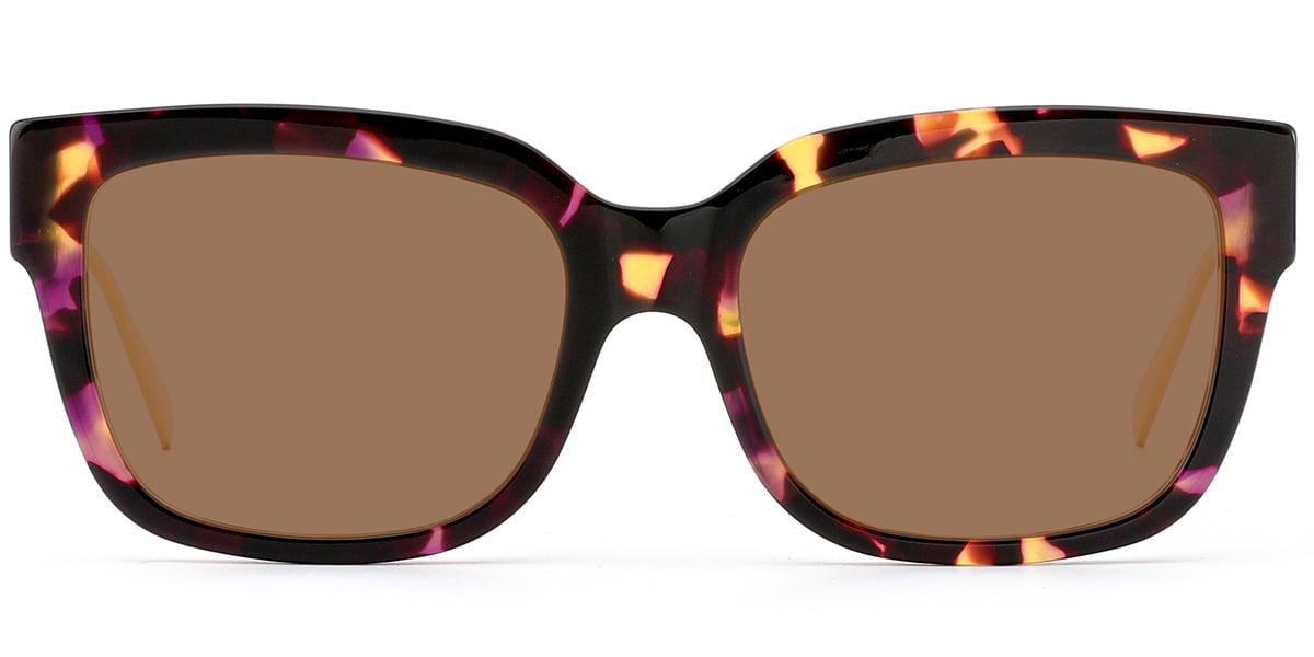 Acetate Square Sunglasses tortoiseshell+amber_polarized