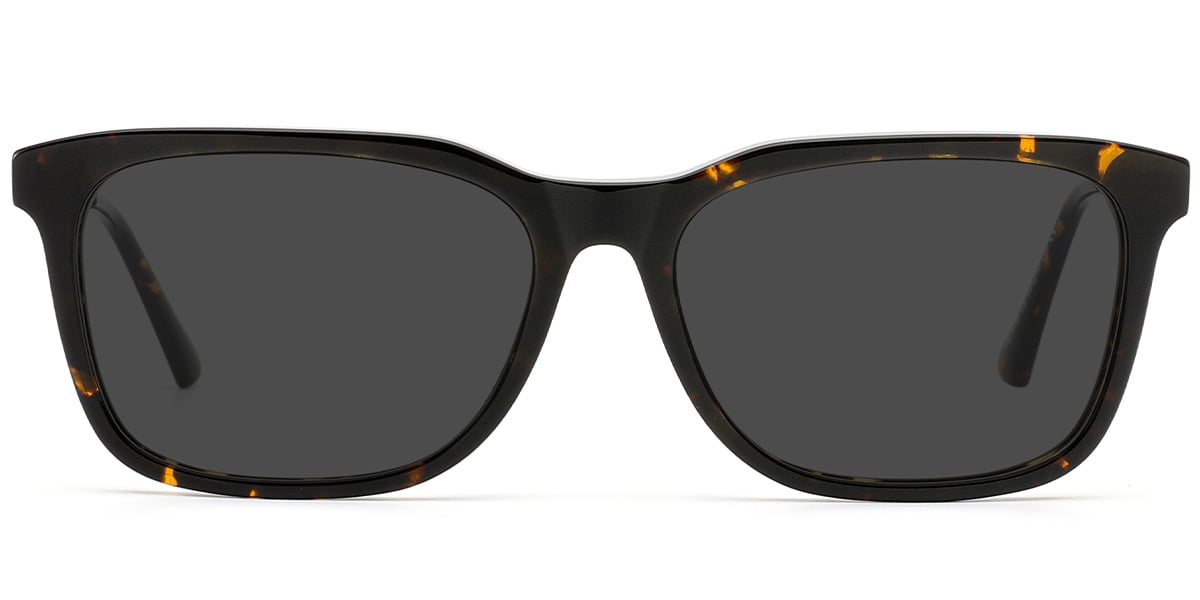 Acetate Rectangle Sunglasses tortoiseshell+dark_grey_polarized