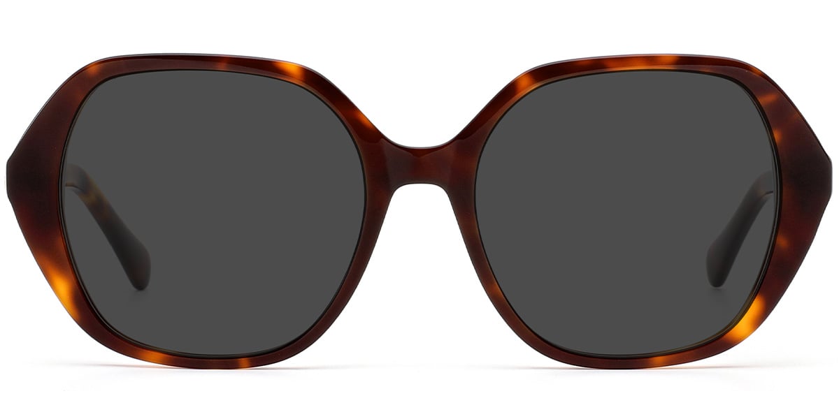 Acetate Square Sunglasses tortoiseshell+dark_grey_polarized