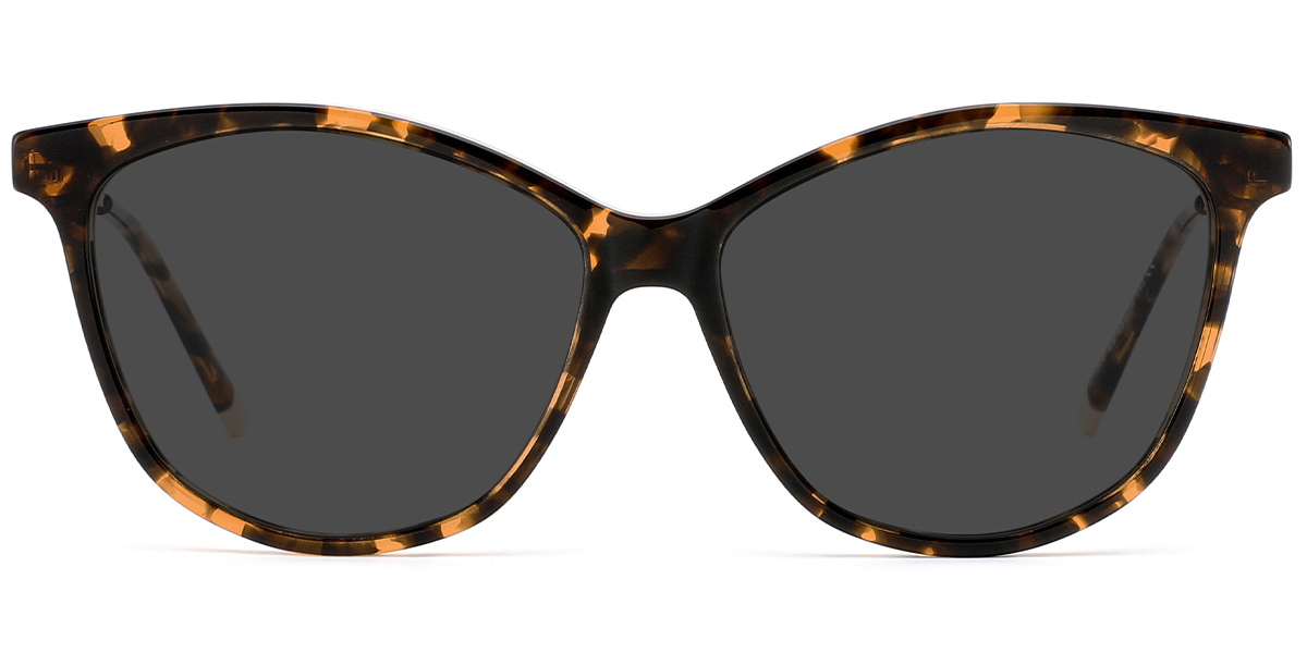 Acetate Cat Eye Sunglasses tortoiseshell+dark_grey_polarized