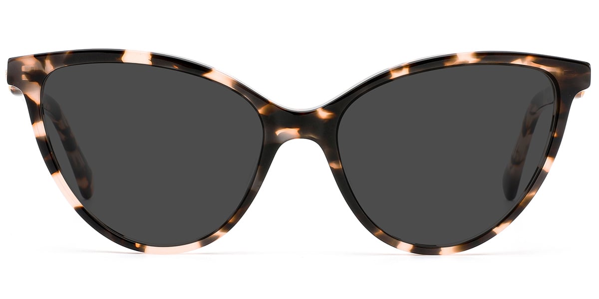 Acetate Cat Eye Sunglasses pattern-pink+dark_grey_polarized