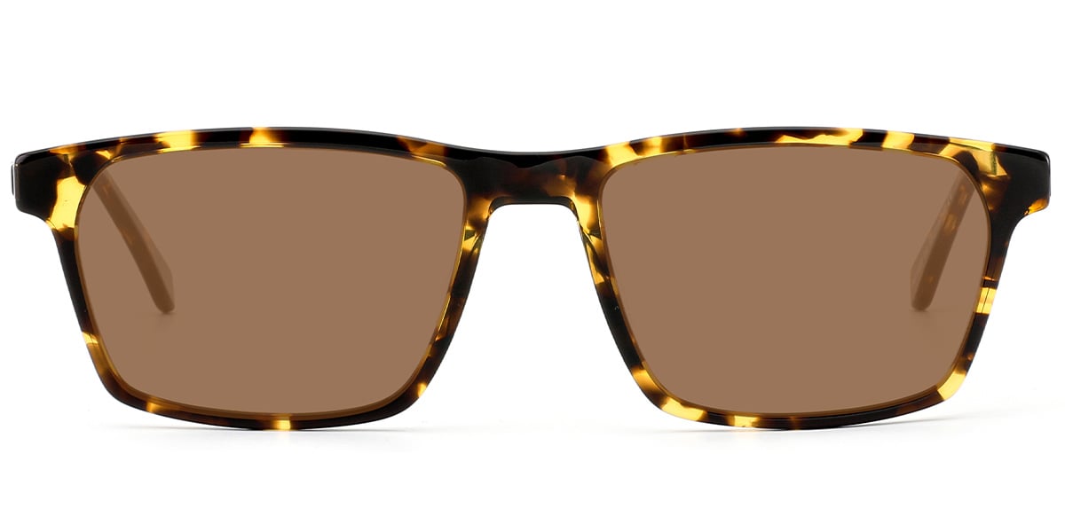 Acetate Rectangle Sunglasses tortoiseshell+amber_polarized