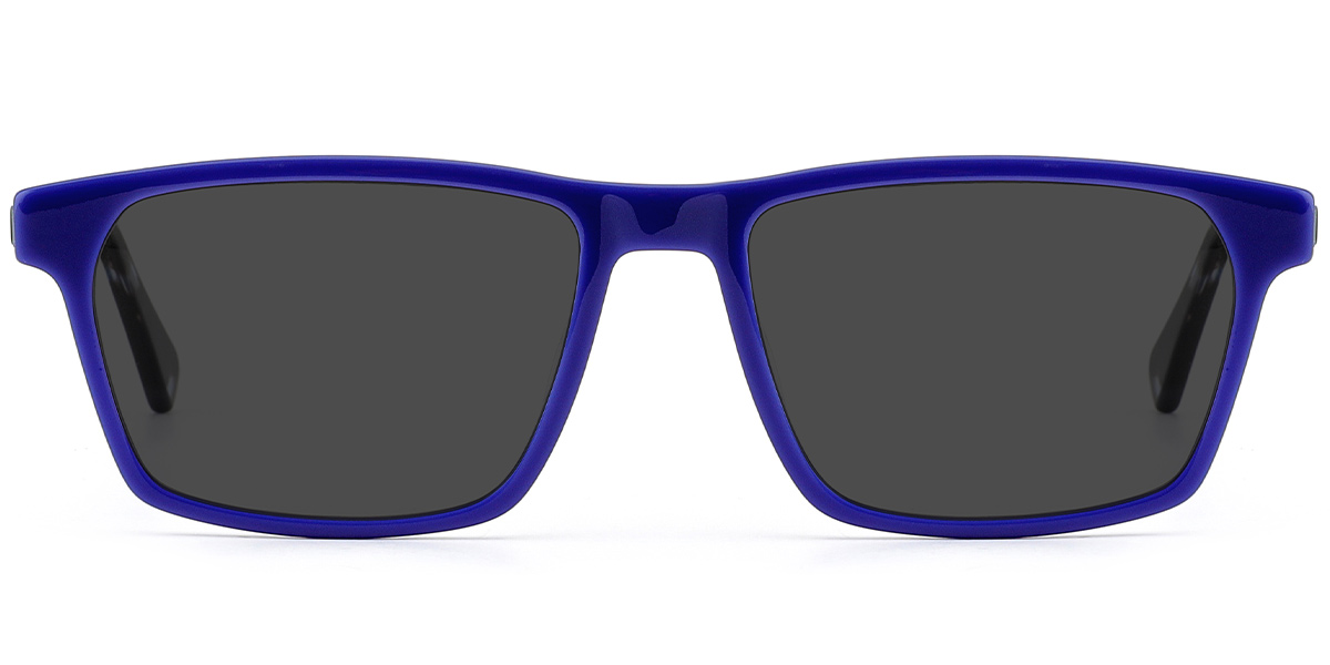 Acetate Rectangle Sunglasses blue+dark_grey_polarized