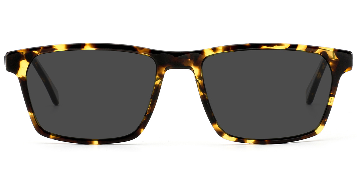 Acetate Rectangle Sunglasses tortoiseshell+blue_polarized