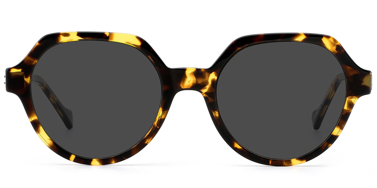 Acetate Round Sunglasses tortoiseshell+dark_grey_polarized