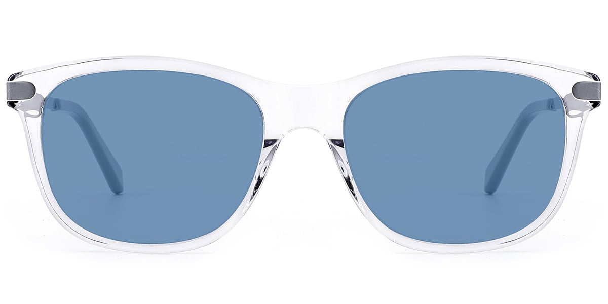 Acetate Square Sunglasses translucent-white+blue_polarized