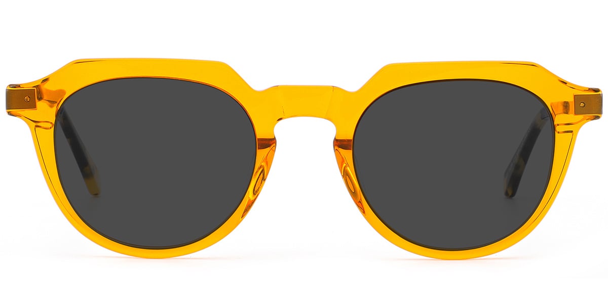 Acetate Geometric Sunglasses translucent-yellow+dark_grey_polarized