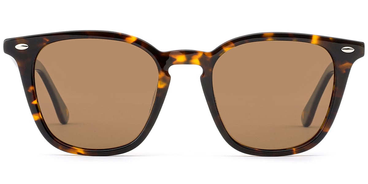 Acetate Square Sunglasses tortoiseshell+amber_polarized