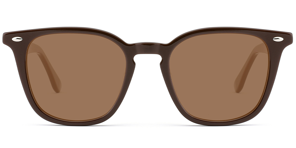 Acetate Square Sunglasses brown+amber_polarized