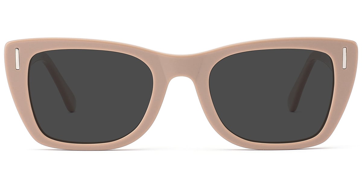 Acetate Rectangle Sunglasses pink+dark_grey_polarized