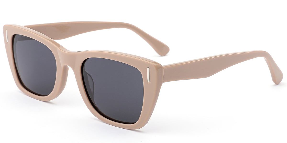 Acetate Rectangle Sunglasses pink+dark_grey_polarized