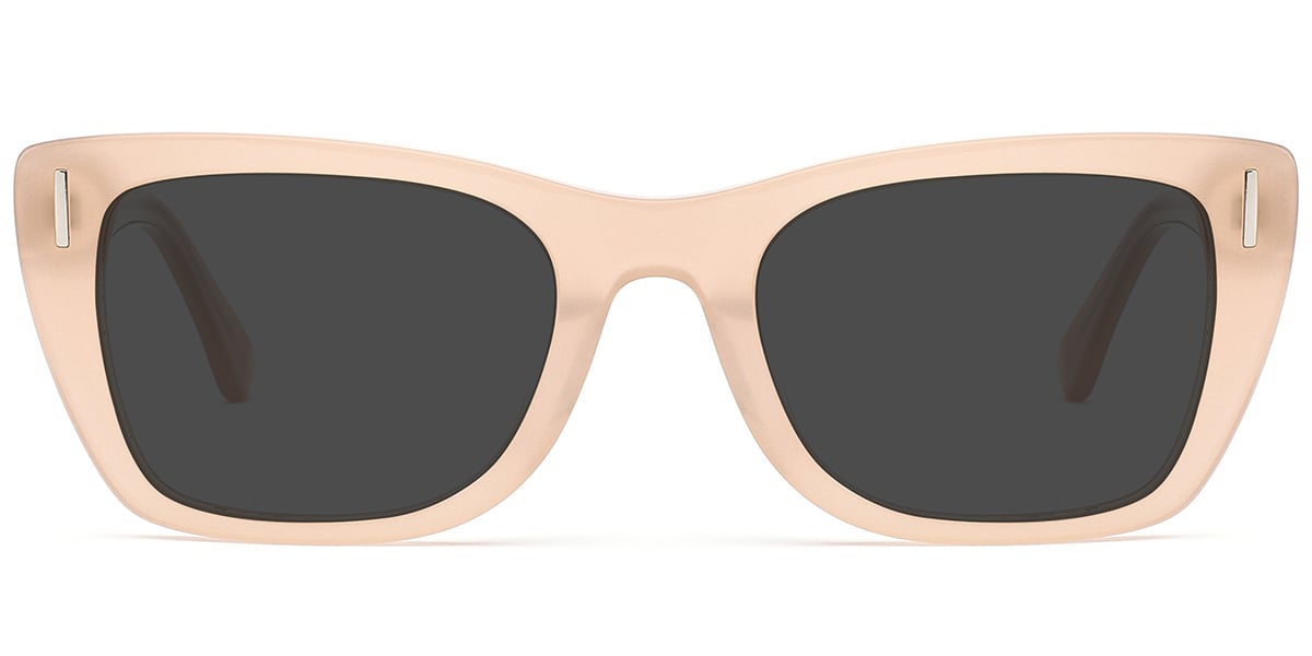 Acetate Rectangle Sunglasses translucent-pink+dark_grey_polarized