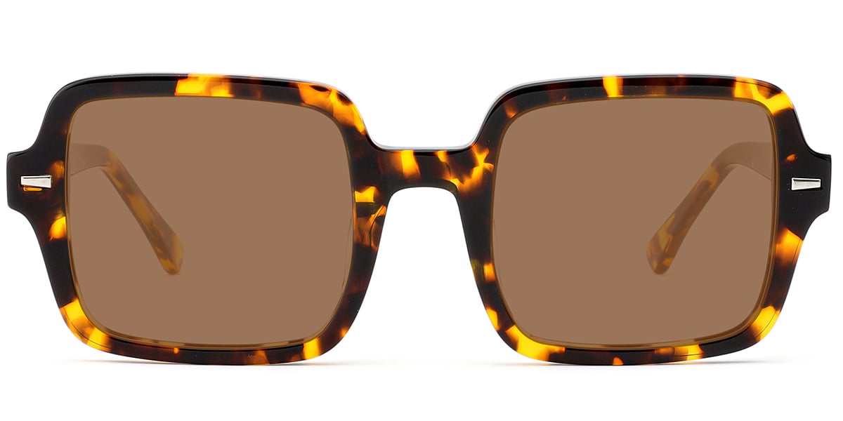 Acetate Square Sunglasses tortoiseshell+amber_polarized