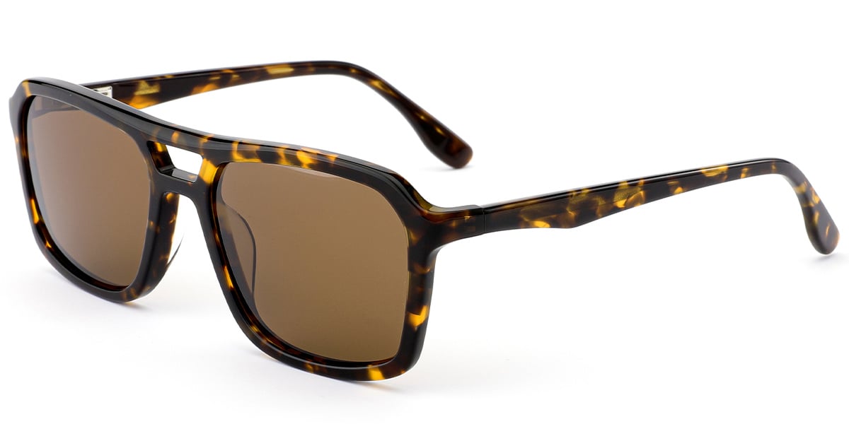 Acetate Aviator Sunglasses tortoiseshell+amber_polarized