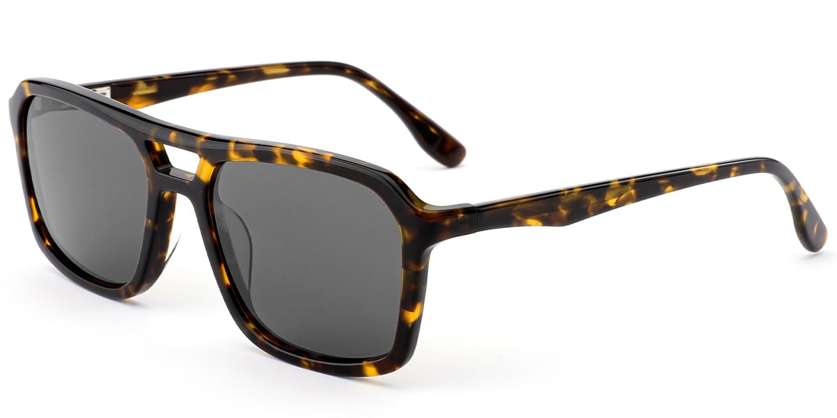 Acetate Aviator Sunglasses tortoiseshell+dark_grey_polarized