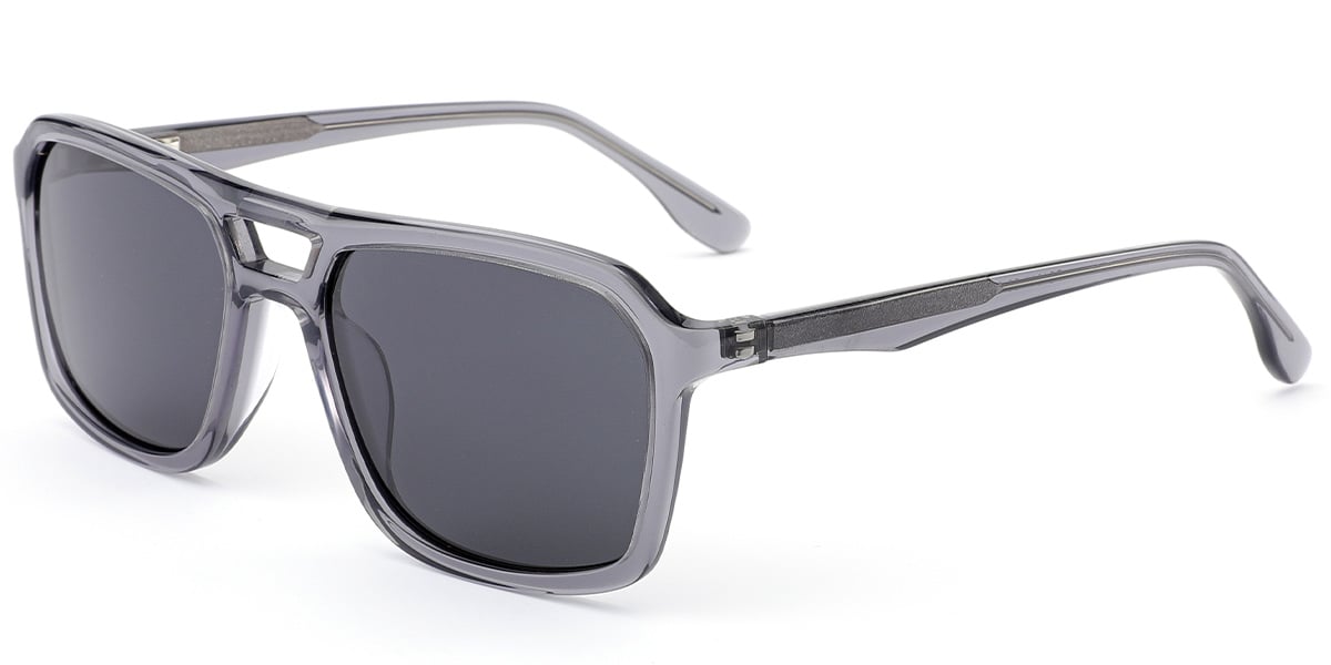 Acetate Aviator Sunglasses translucent-grey+dark_grey_polarized