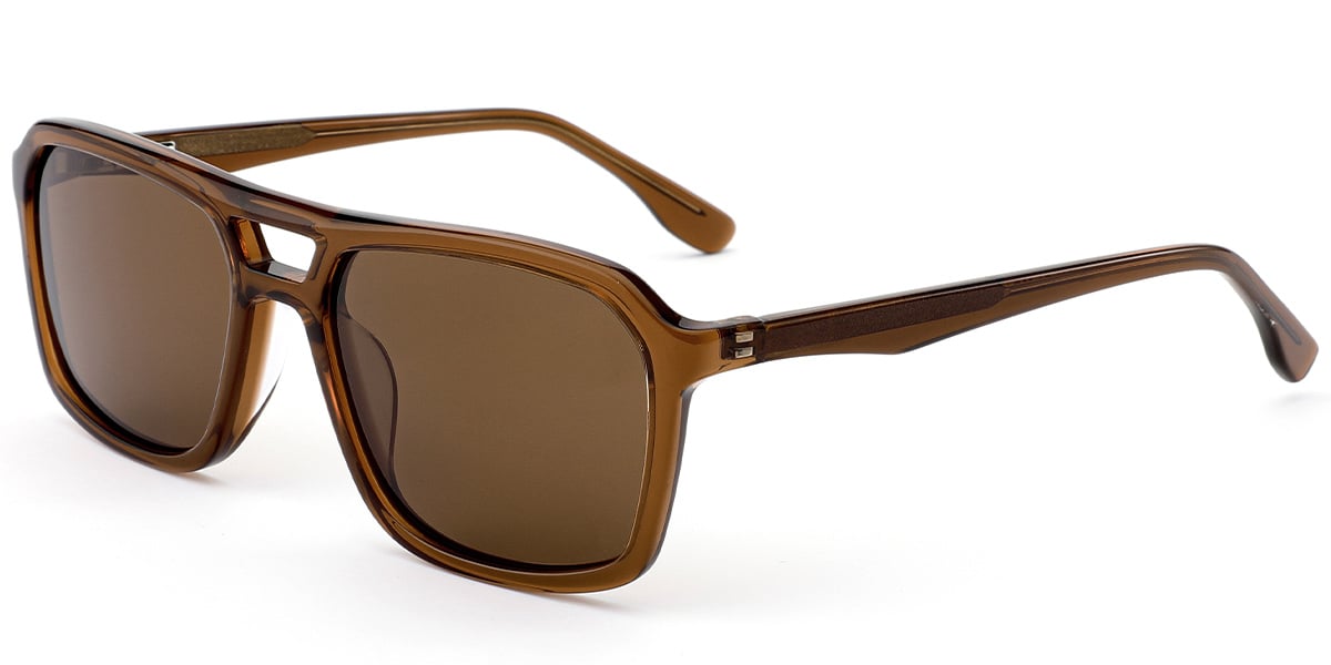 Acetate Aviator Sunglasses translucent-brown+amber_polarized