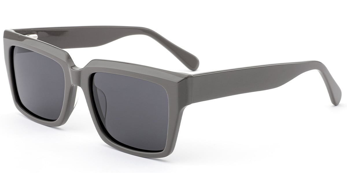 Acetate Square Sunglasses grey+dark_grey_polarized