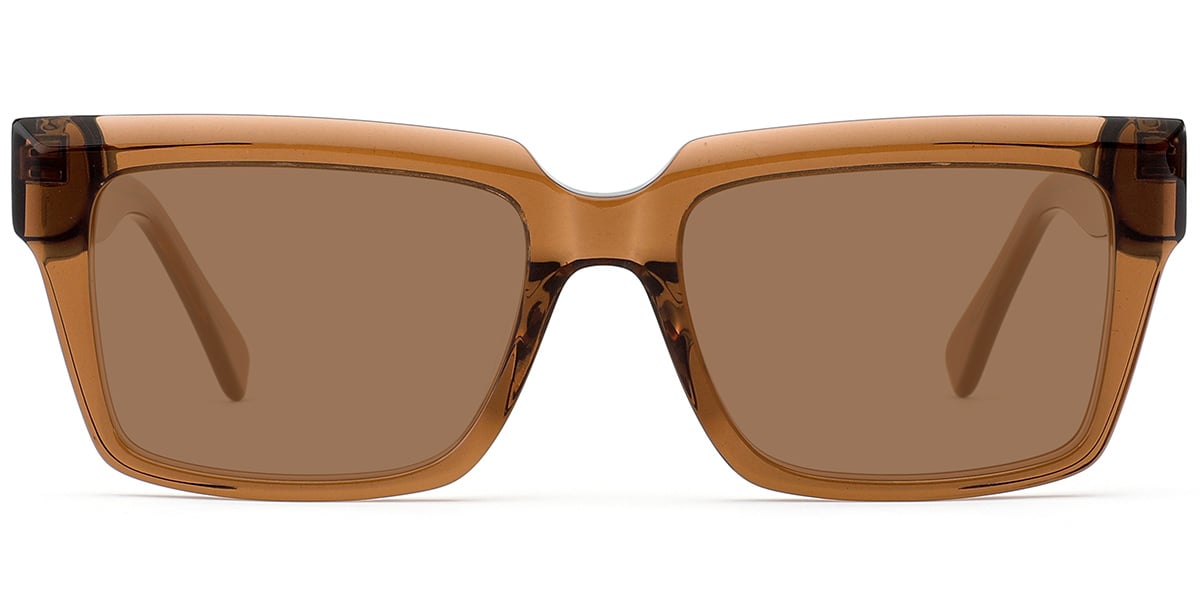 Acetate Square Sunglasses translucent-brown+amber_polarized