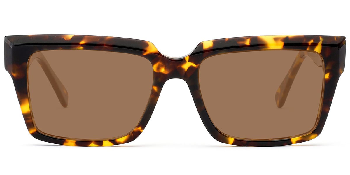 Acetate Square Sunglasses tortoiseshell+amber_polarized