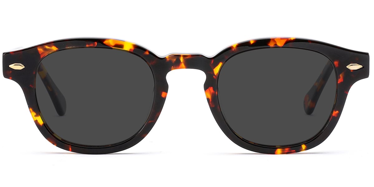 Acetate Square Sunglasses tortoiseshell+dark_grey_polarized