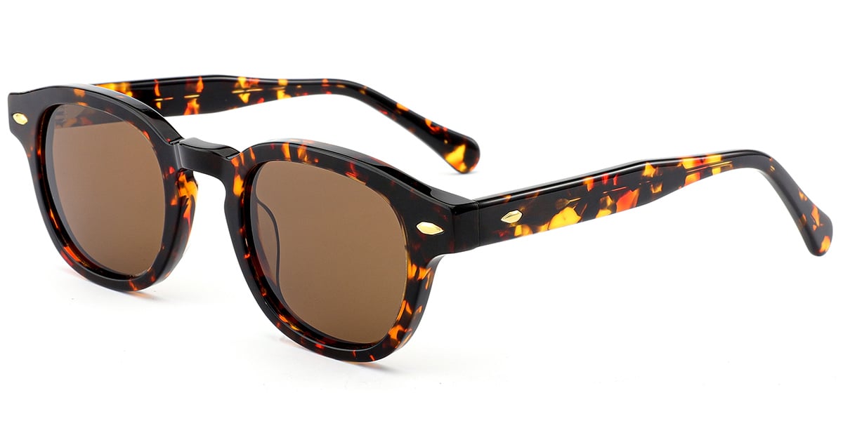 Acetate Square Sunglasses tortoiseshell+amber_polarized