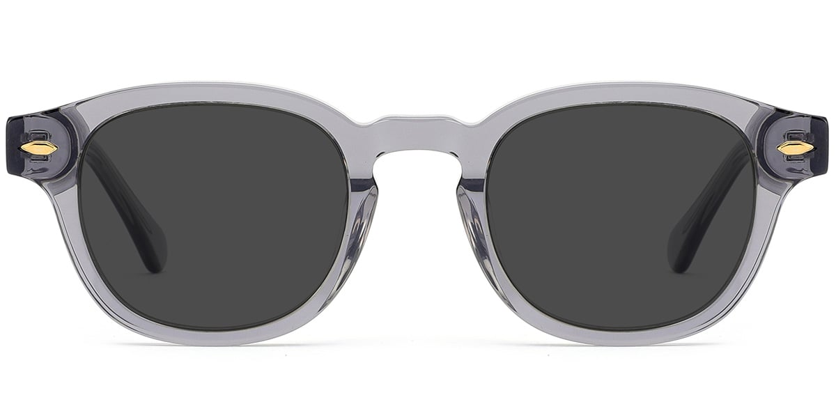 Acetate Square Sunglasses translucent-grey+dark_grey_polarized