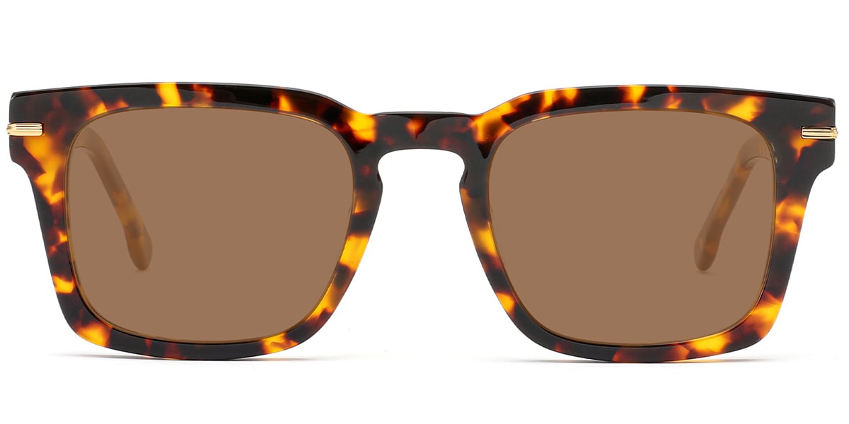 Acetate Square Sunglasses tortoiseshell+amber_polarized